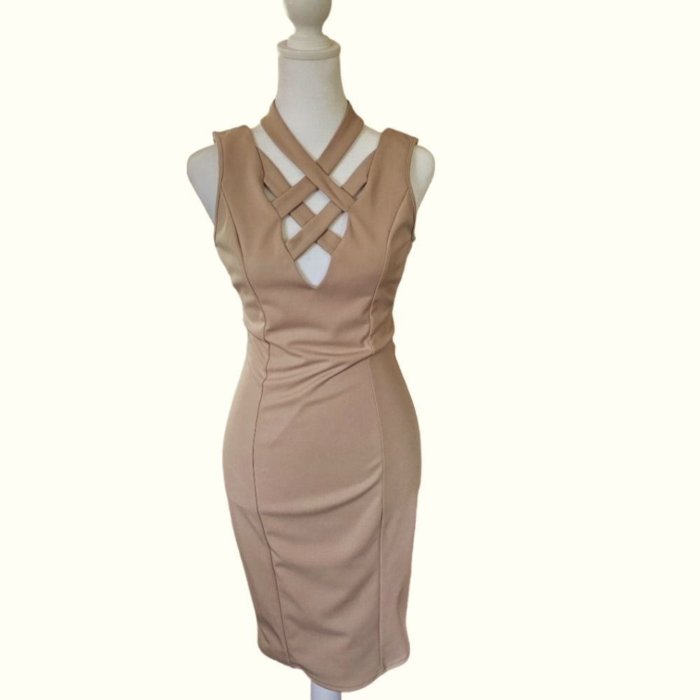 Windsor Store Bodycon Dress Beige Size S